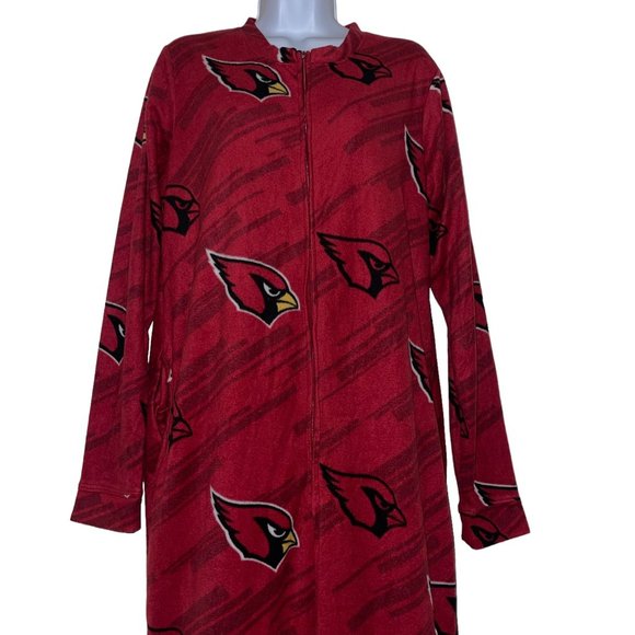 NFL Team Apparel Arizona Cardinals Mens Pajamas M Football Unionsuit Soft Fleece - Picture 2 of 9